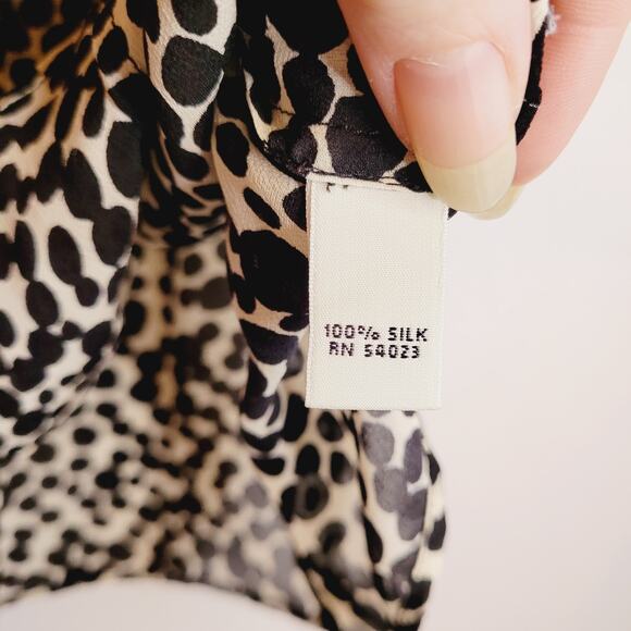 J.Crew womens black and white dotted silk cap sleeve button front blouse size S - Picture 5 of 10